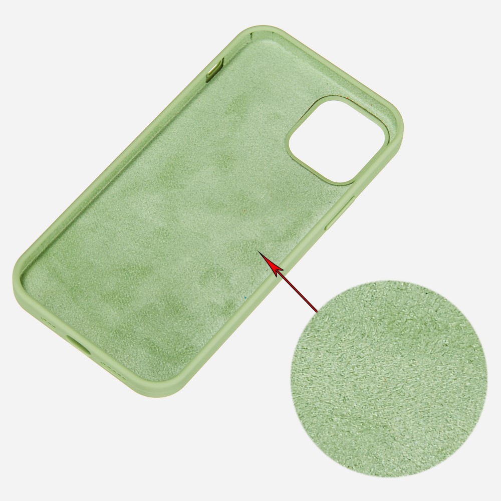 For iPhone 12 Pro/12 Soft Liquid Silicone Back Protective Cover Anti-scratch Anti-fingerprint Phone Case - Light Green-3