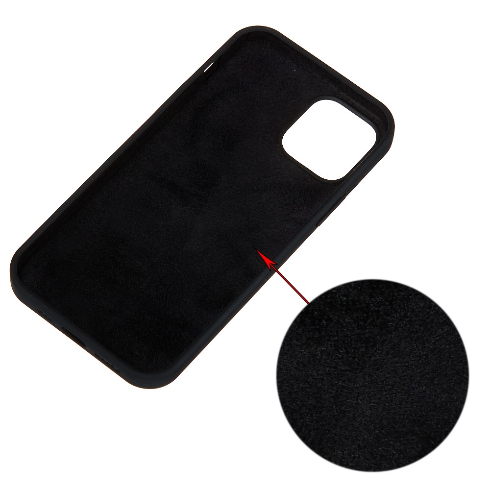 Para Iphone 12 Pro Max 6.7 Pulgadas Liquid Silicone Soft Telephip Cubre de Teléfonos Inteligentes Case de Teléfonos Inteligentes - Negro