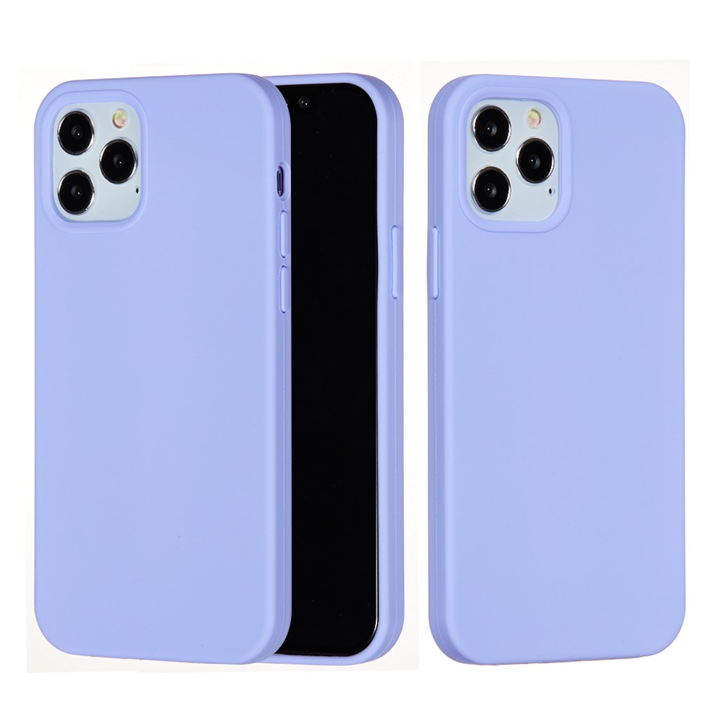 Liquid Silicone Soft Cell Phone Cover for iPhone 12 Pro Max 6.7 inch - Light Purple-2