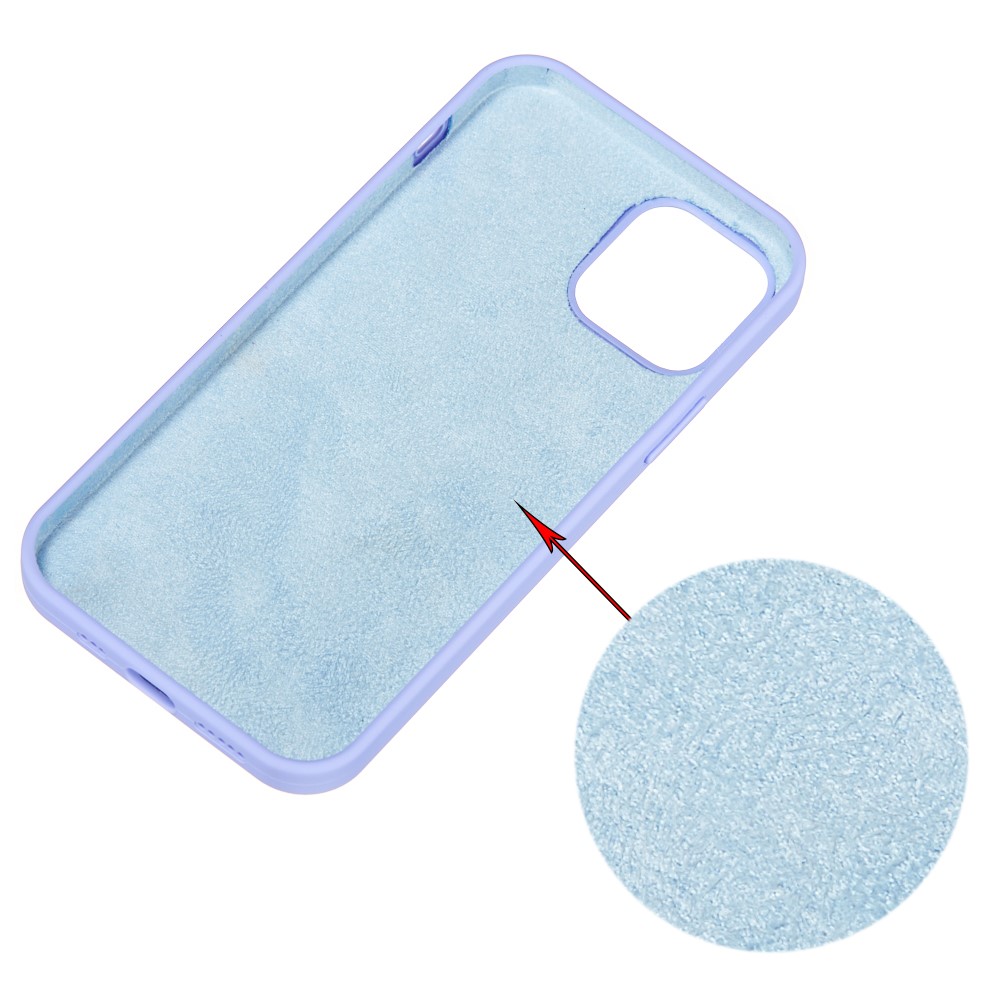 Liquid Silicone Soft Cell Phone Cover for iPhone 12 Pro Max 6.7 inch - Light Purple-3