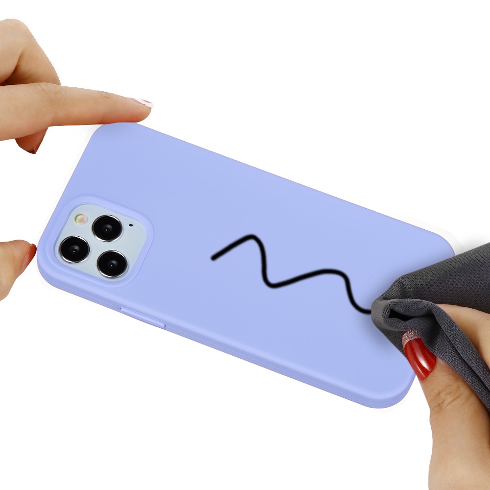 Liquid Silicone Soft Cell Phone Cover for iPhone 12 Pro Max 6.7 inch - Light Purple-5