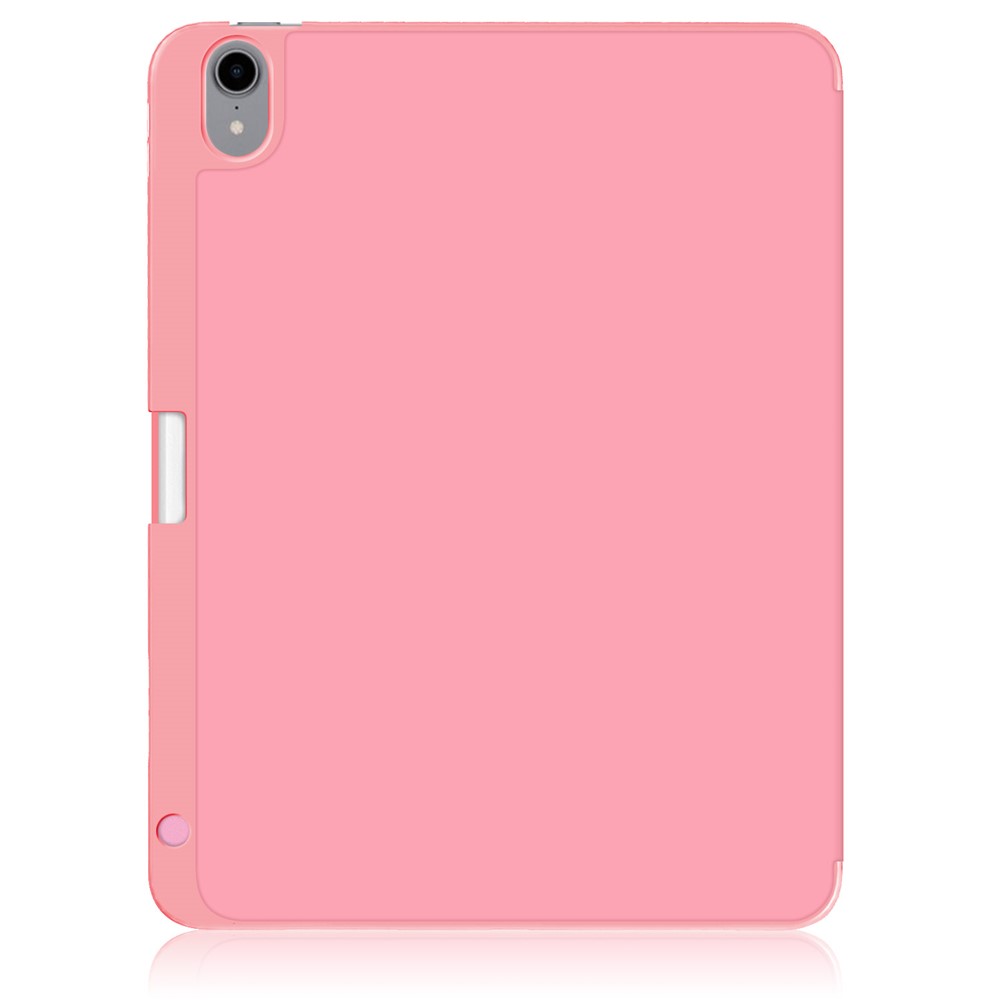 Litch Skin PU Leather Tri-fold Stand Tablet Case with Pen Slot for iPad Air (2020) - Pink-3