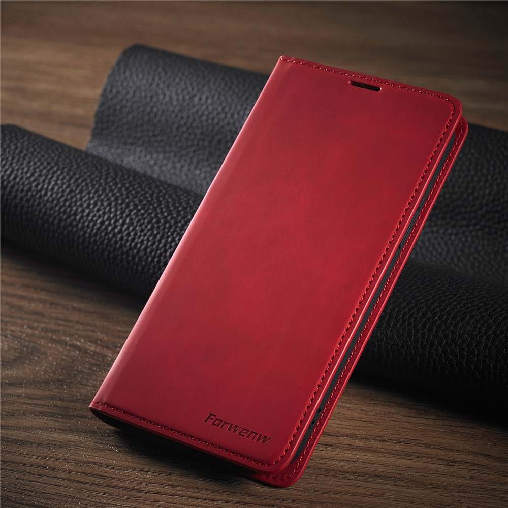 FORWENW Fantasy Series Silky Touch Leather Shell for iPhone 12 mini - Red-5