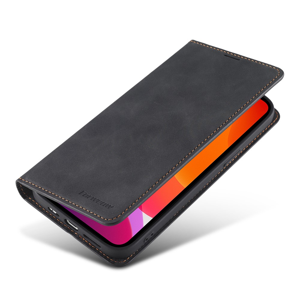 FORWENW Fantasy Series Leather Silky Touch Case for iPhone 12 Pro/12 - Black-3