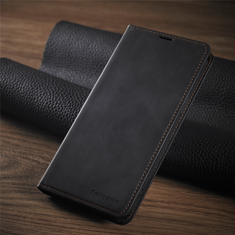 FORWENW Fantasy Series Leather Silky Touch Case for iPhone 12 Pro/12 - Black-5