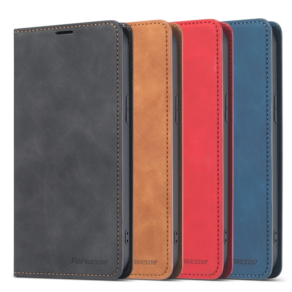 FORWENW Fantasy Series Leather Silky Touch Case for iPhone 12 Pro/12 - Black-6