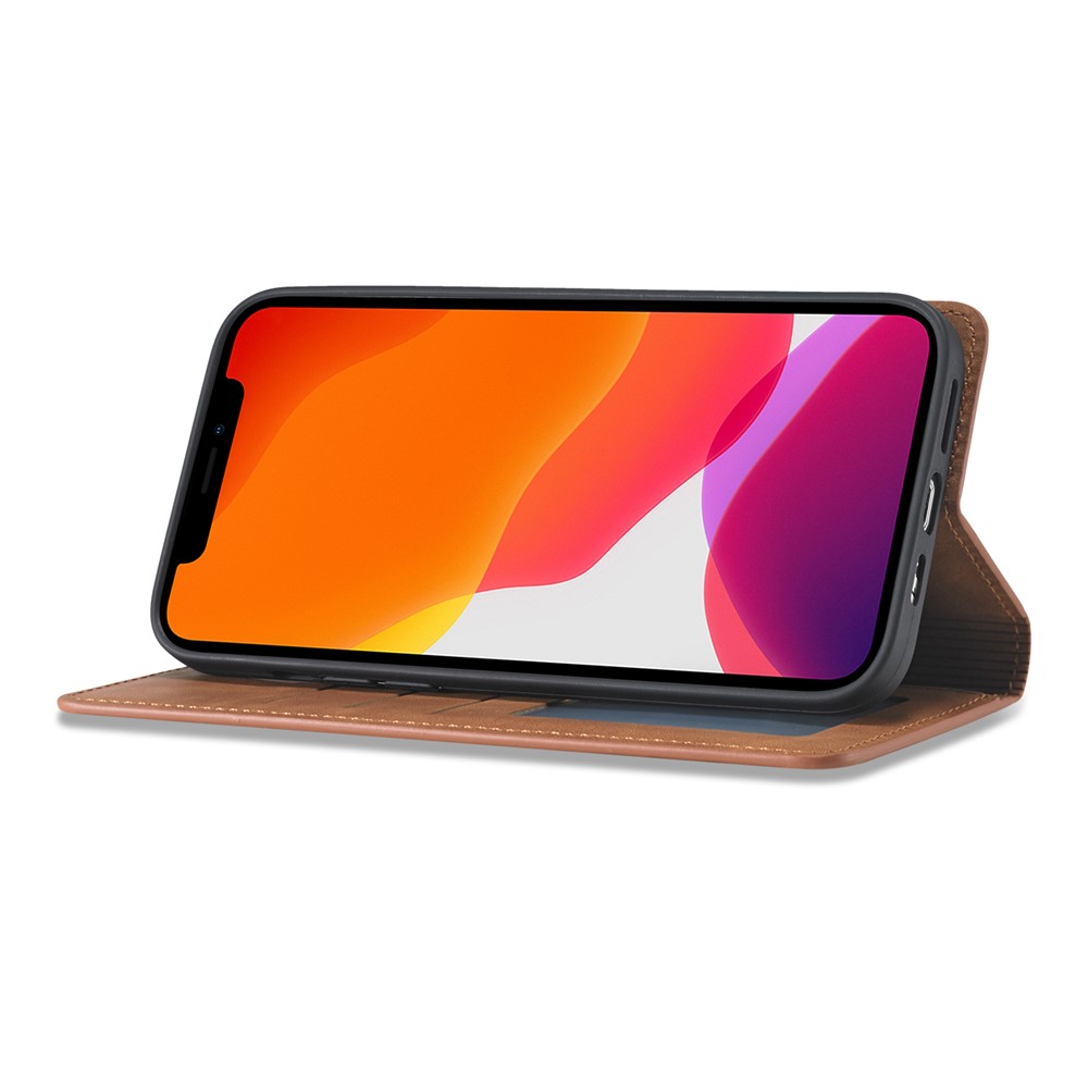 FORWENW Fantasy Series Leather Silky Touch Case for iPhone 12 Pro/12 - Brown-4