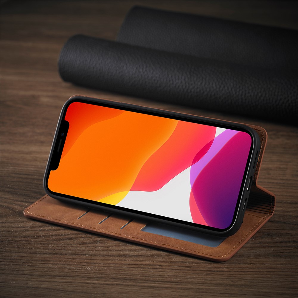 FORWENW Fantasy Series Leather Silky Touch Case for iPhone 12 Pro/12 - Brown-6