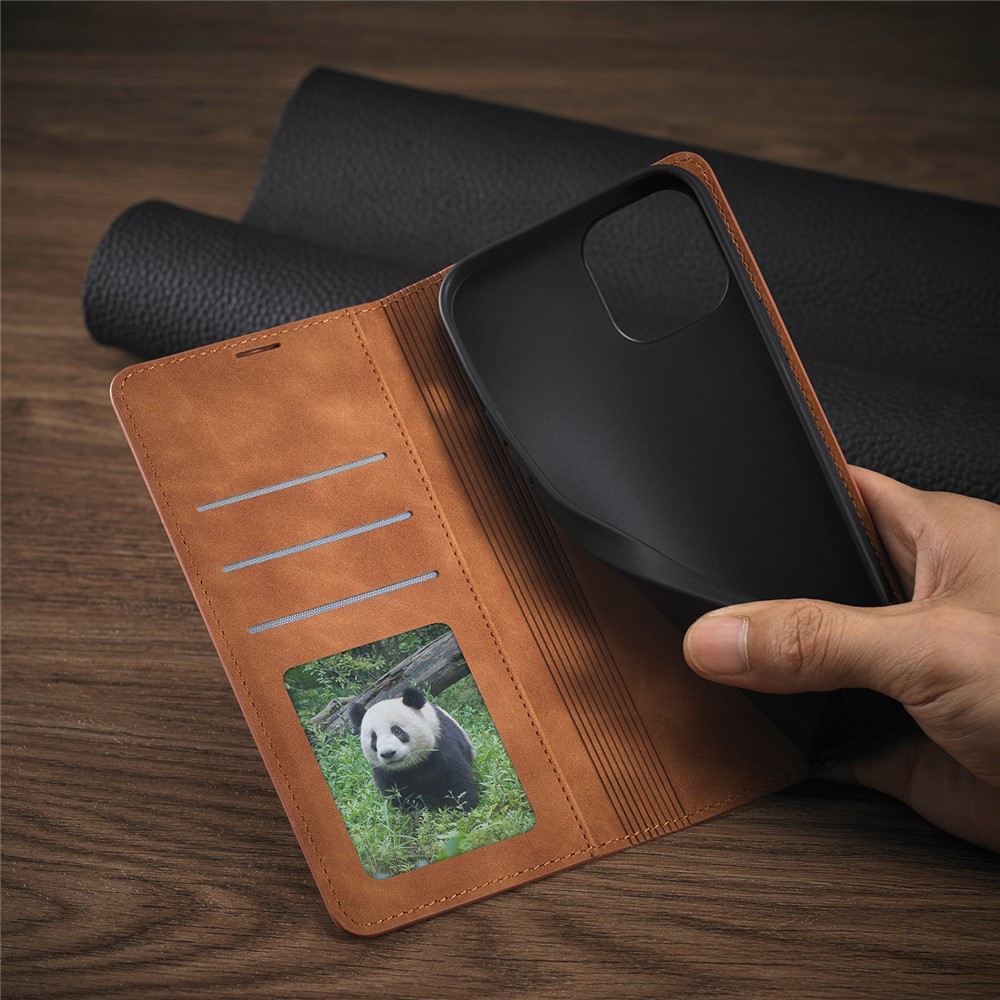 FORWENW Fantasy Series Leather Silky Touch Case for iPhone 12 Pro/12 - Brown-7