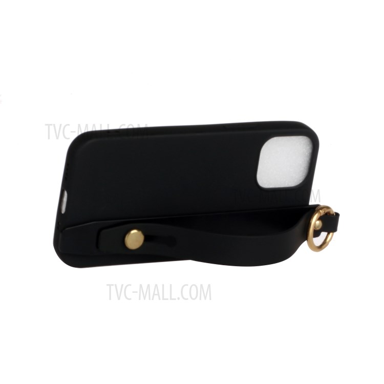 With Hand Strap Kickstand TPU Unique Cover for iPhone 12 Pro/12 - Black-4