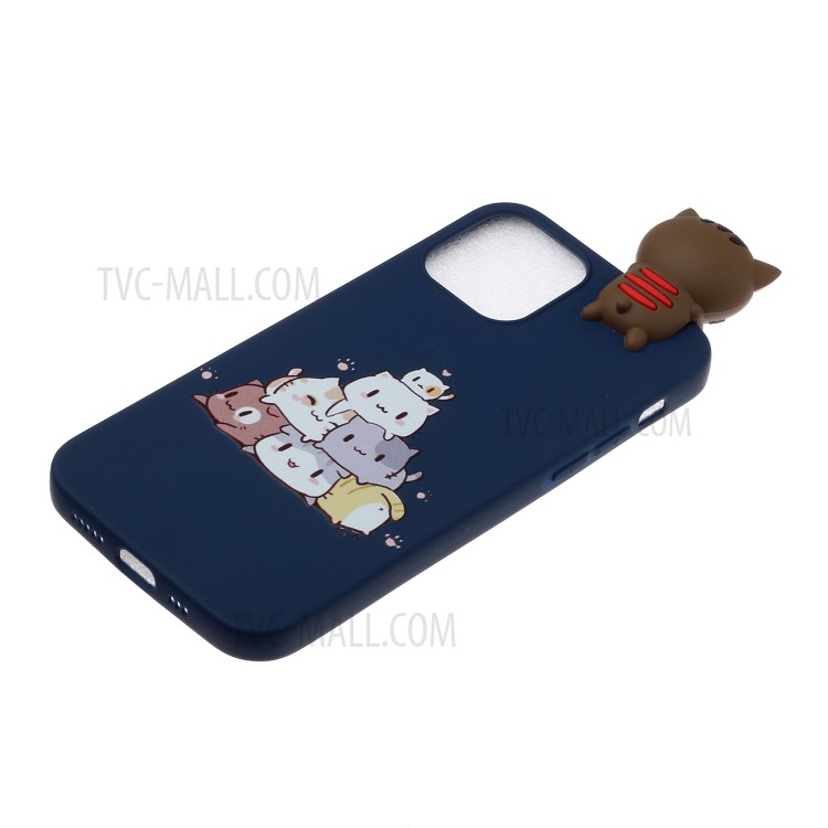 3D Doll Decor Pattern Printing TPU Cell Phone Cover for iPhone 12 mini - Cute Cats-3