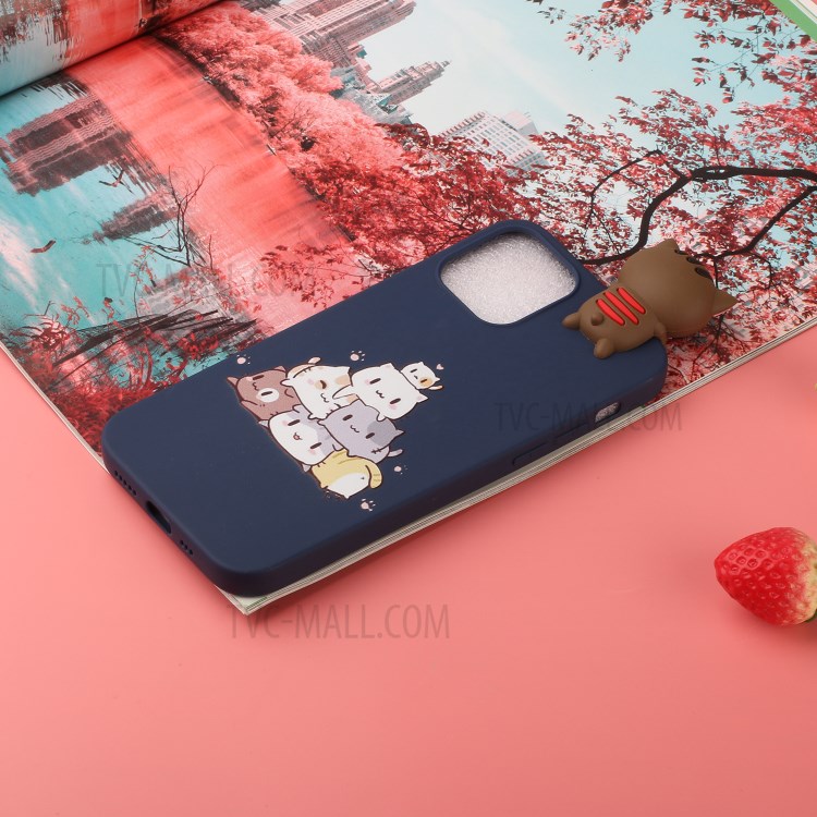 3D Doll Decor Pattern Printing TPU Cell Phone Cover for iPhone 12 mini - Cute Cats-5