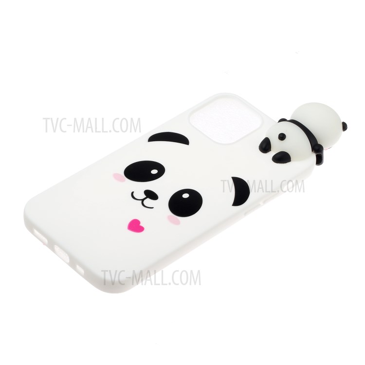 3D Doll Decor Pattern Printing TPU Cell Phone Cover for iPhone 12 mini - Heart and Panda-3