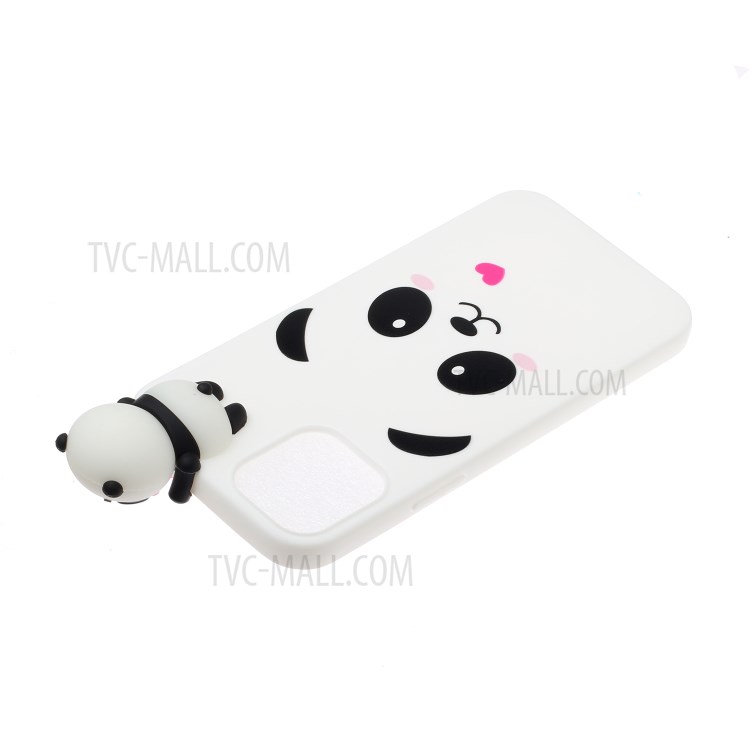 3D Doll Decor Pattern Printing TPU Cell Phone Cover for iPhone 12 mini - Heart and Panda-4