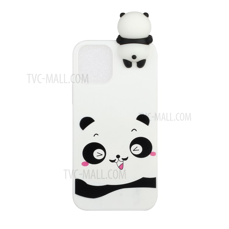 3D Doll Decor Pattern Printing TPU Cell Phone Cover for iPhone 12 mini - Cute Panda-1