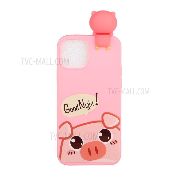 3D Doll Decor Pattern Printing TPU Cell Phone Cover for iPhone 12 mini - Pig-1