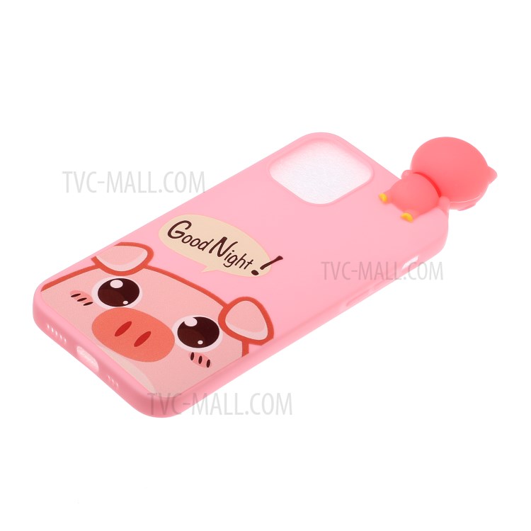 3D Doll Decor Pattern Printing TPU Cell Phone Cover for iPhone 12 mini - Pig-3