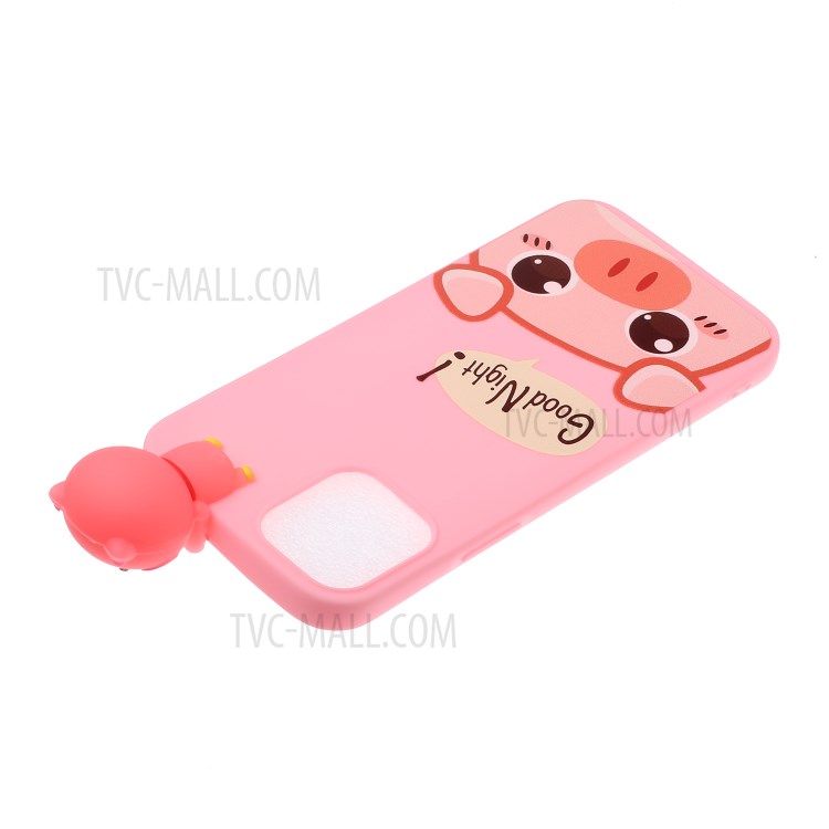 3D Doll Decor Pattern Printing TPU Cell Phone Cover for iPhone 12 mini - Pig-4