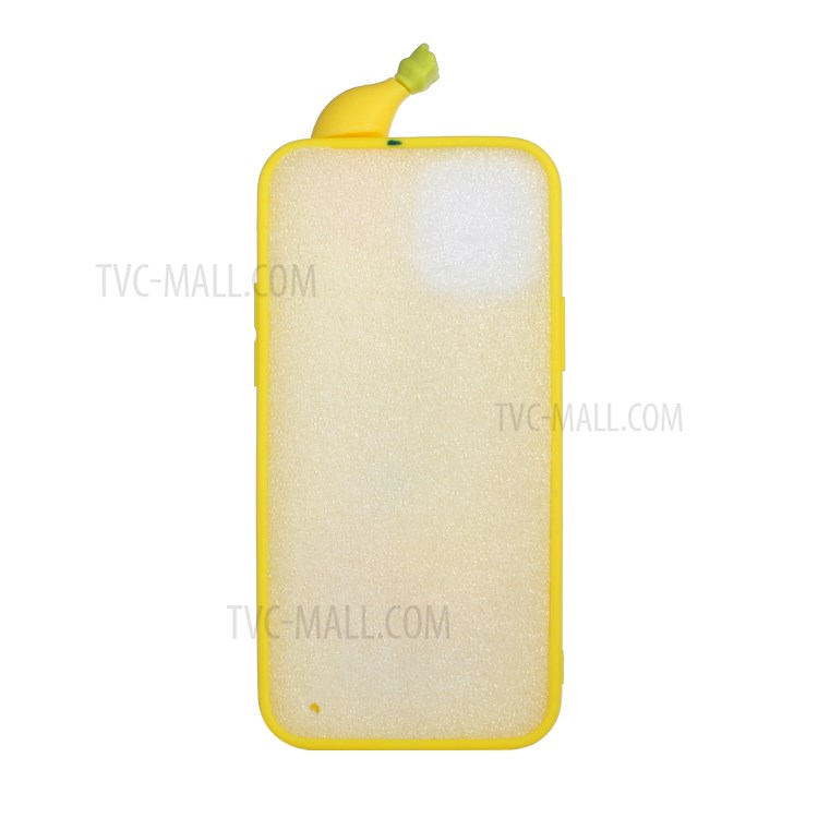 3D Doll Decor Soft TPU Phone Back Shell for iPhone 12 Pro/12 - Banana-2