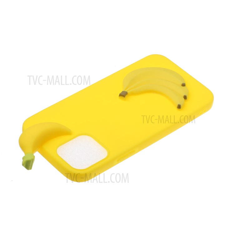 3D Doll Decor Soft TPU Phone Back Shell for iPhone 12 Pro/12 - Banana-4