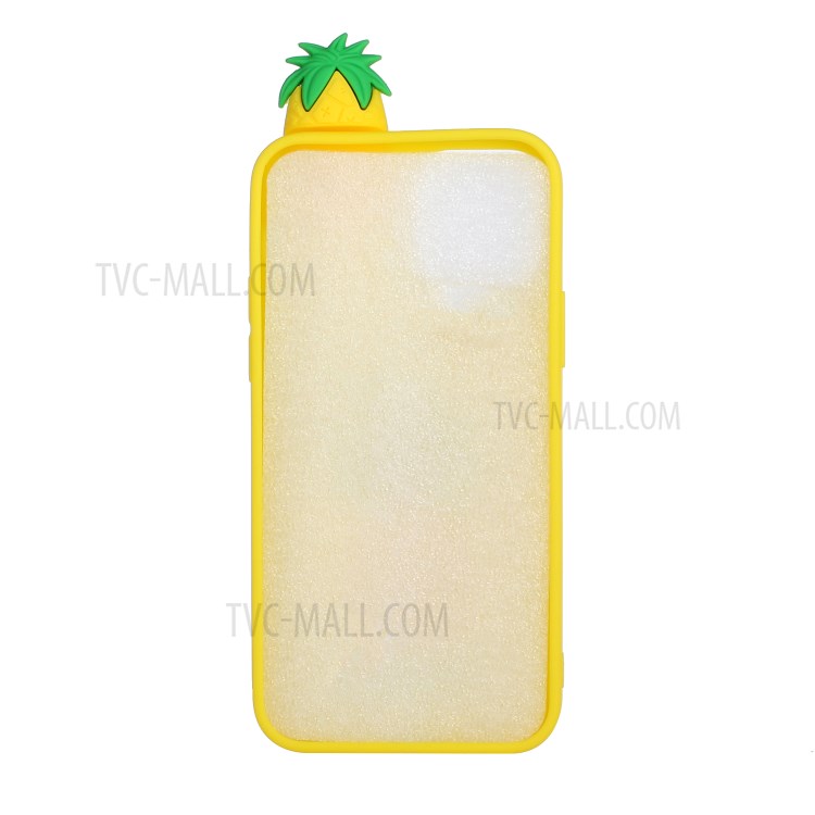 3D Doll Decor Soft TPU Phone Back Shell for iPhone 12 Pro/12 - Pineapple-2