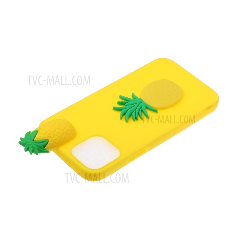 3D Doll Decor Soft TPU Phone Back Shell for iPhone 12 Pro/12 - Pineapple-4