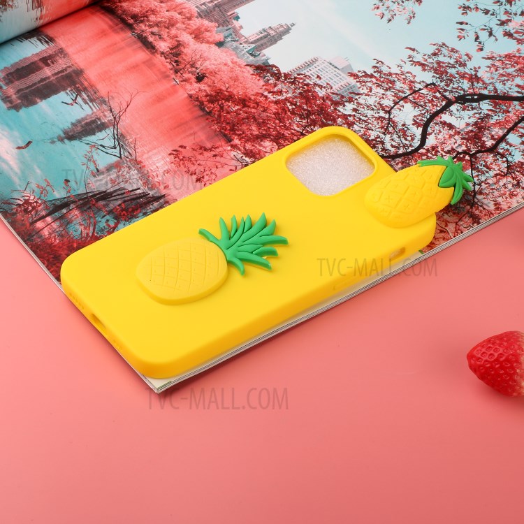 3D Doll Decor Soft TPU Phone Back Shell for iPhone 12 Pro/12 - Pineapple-5