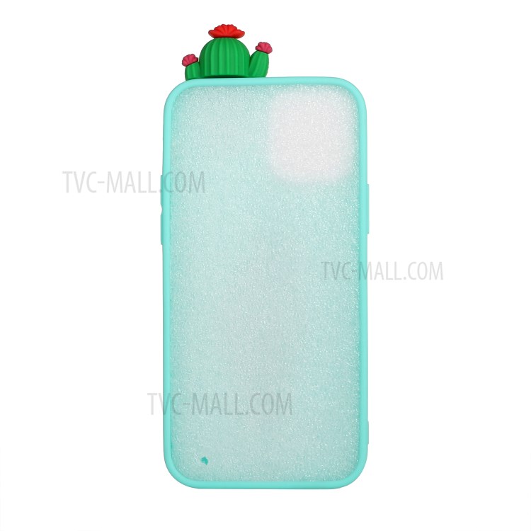 3D Doll Decor Soft TPU Phone Back Shell for iPhone 12 Pro/12 - Cactus-2