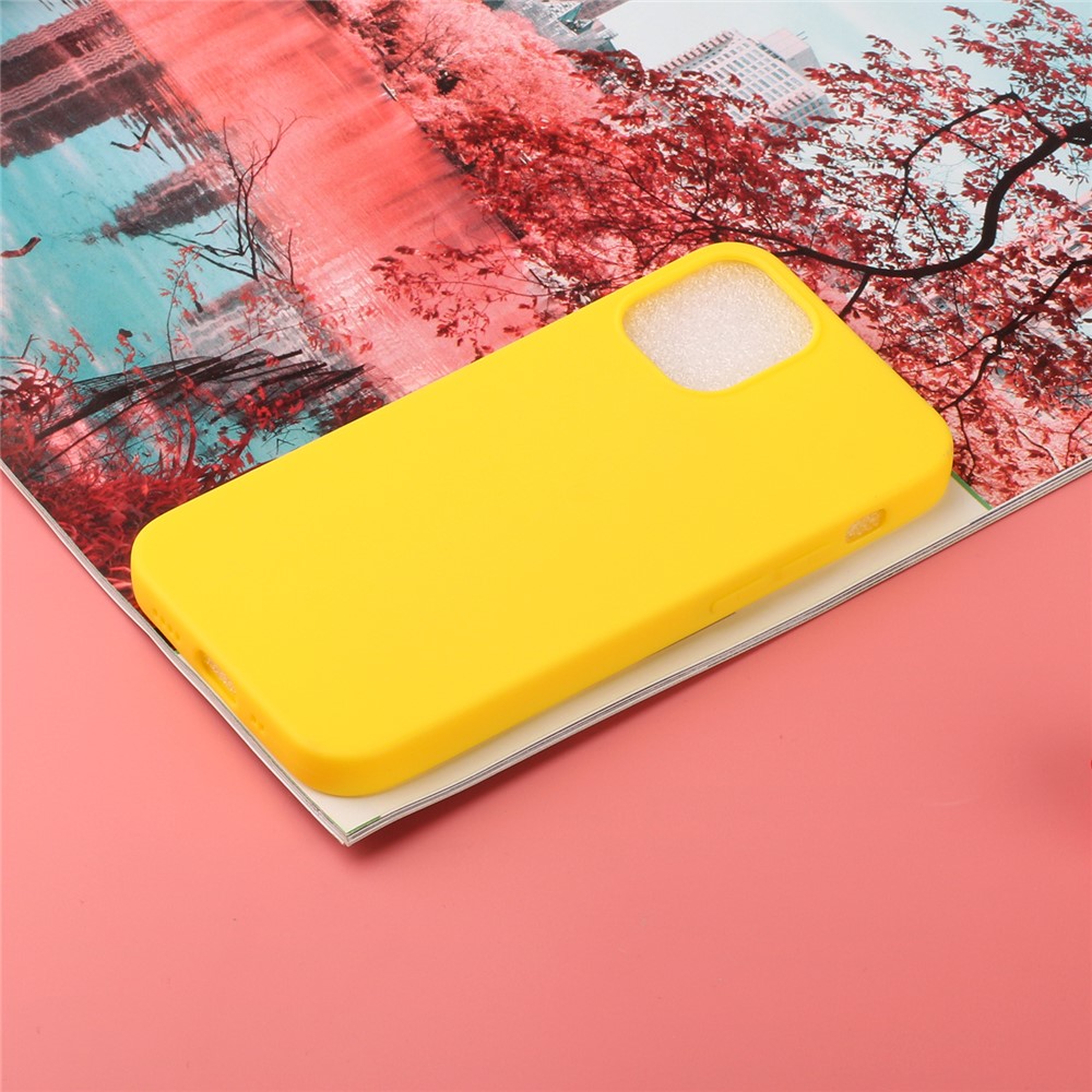 Flexible TPU Protector Mobile Phone Case for iPhone 12 Max / iPhone 12 Pro 6.1-inch - Yellow-4