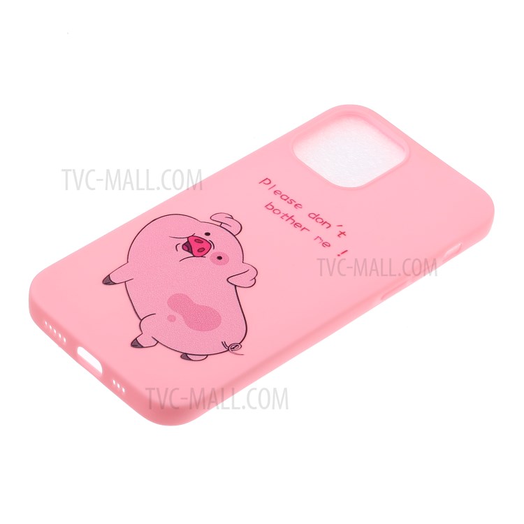 Pattern Printing TPU Gel Protective Case with Silicone Strap for iPhone 12 mini - Deep Pink-3