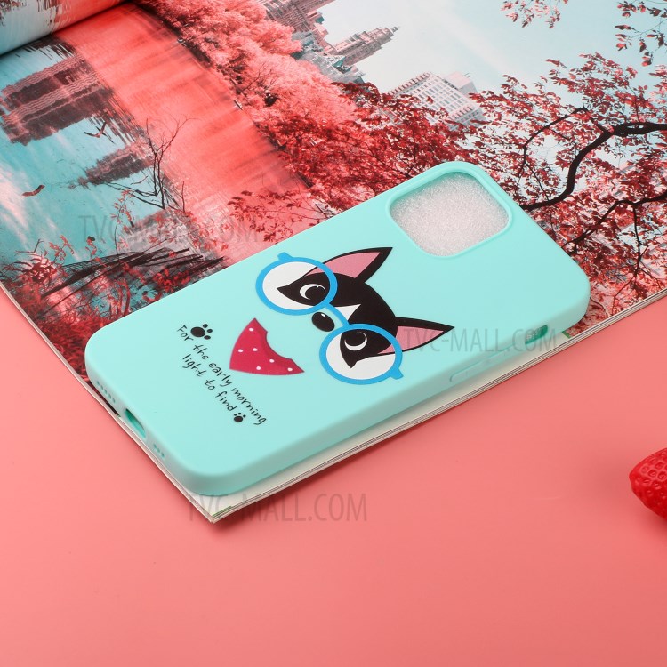 Pattern Printing TPU Gel Protective Case with Silicone Strap for iPhone 12 5.4-inch - Blue-5