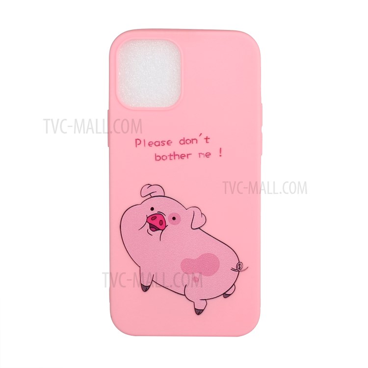 Pattern Printing TPU Gel Protective Case with Silicone Strap for iPhone 12 Pro/12 - Deep Pink-2
