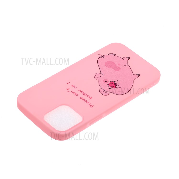 Pattern Printing TPU Gel Protective Case with Silicone Strap for iPhone 12 Pro/12 - Deep Pink-4