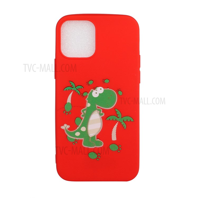 Pattern Printing TPU Gel Protective Case with Silicone Strap for iPhone 12 Pro/12 - Red-2
