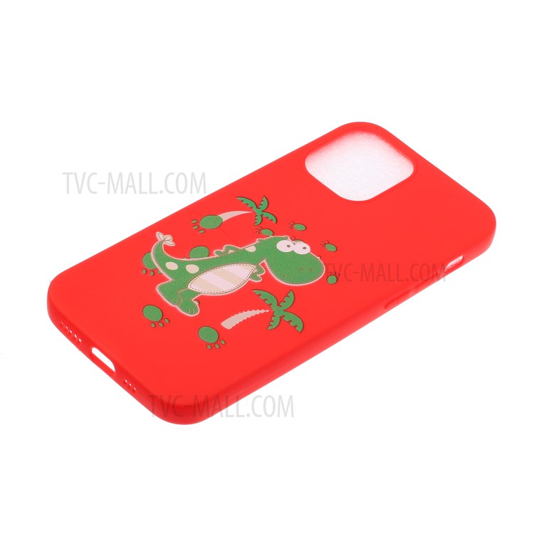 Pattern Printing TPU Gel Protective Case with Silicone Strap for iPhone 12 Pro/12 - Red-3