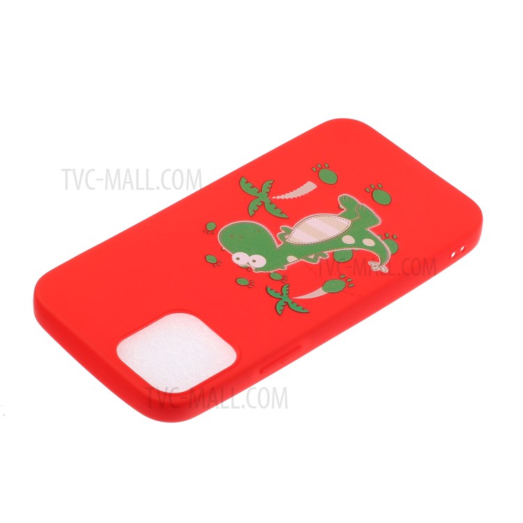 Pattern Printing TPU Gel Protective Case with Silicone Strap for iPhone 12 Pro/12 - Red-4