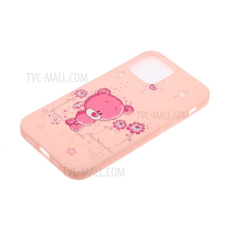 Pattern Printing TPU Gel Protective Case with Silicone Strap for iPhone 12 Pro Max 6.7-inch - Light Pink-3