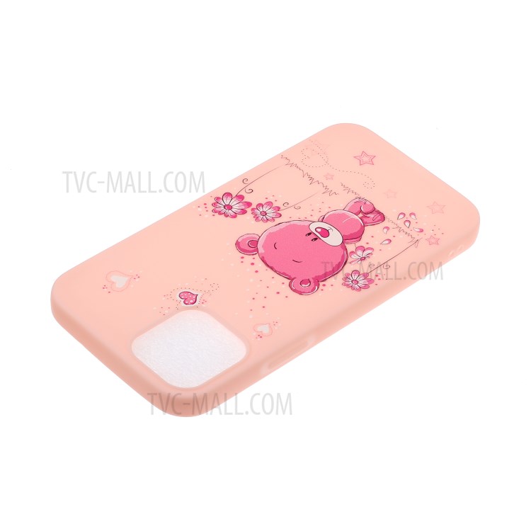 Pattern Printing TPU Gel Protective Case with Silicone Strap for iPhone 12 Pro Max 6.7-inch - Light Pink-4