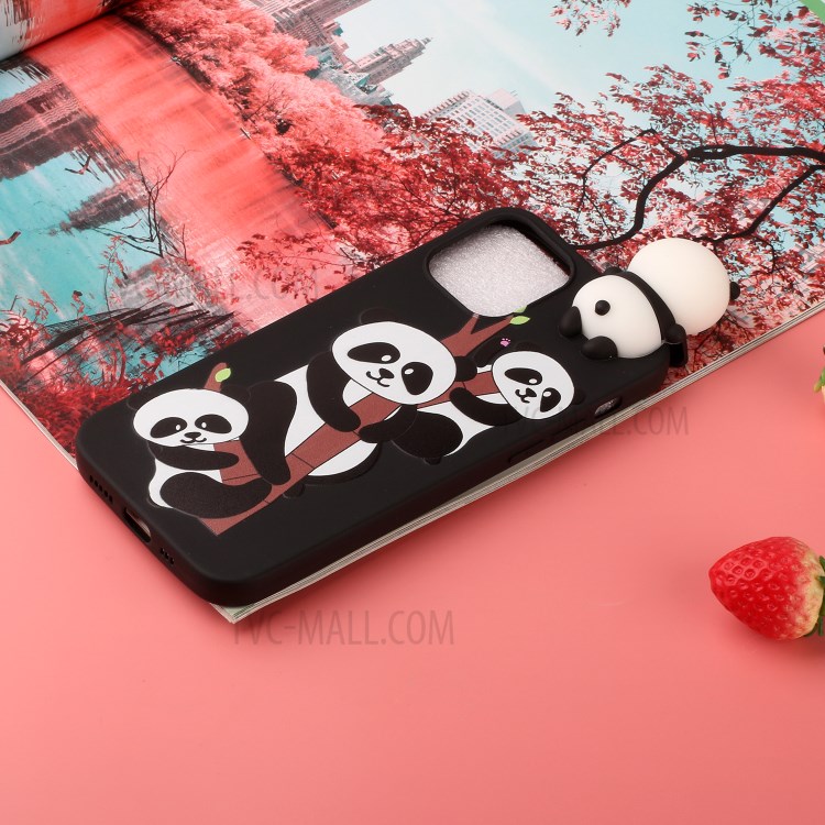 3D Doll Decor Soft TPU Cell Phone Case for iPhone 12 Pro / 12 Max 6.1 inch - Three Pandas-5