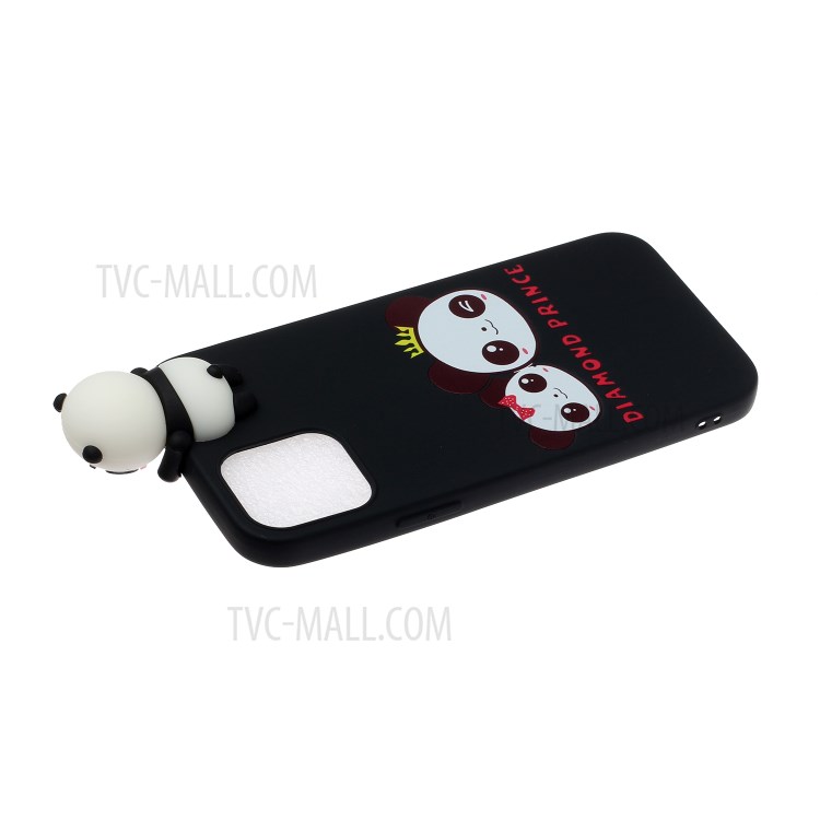 3D Doll Decor Soft TPU Cell Phone Case for iPhone 12 Pro/12 - Couple Panda-4