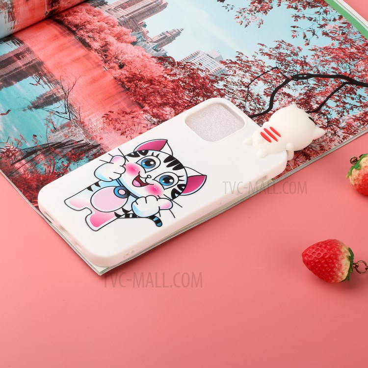 3D Doll Decor Soft TPU Cell Phone Case for iPhone 12 Pro/12 - Cat-5