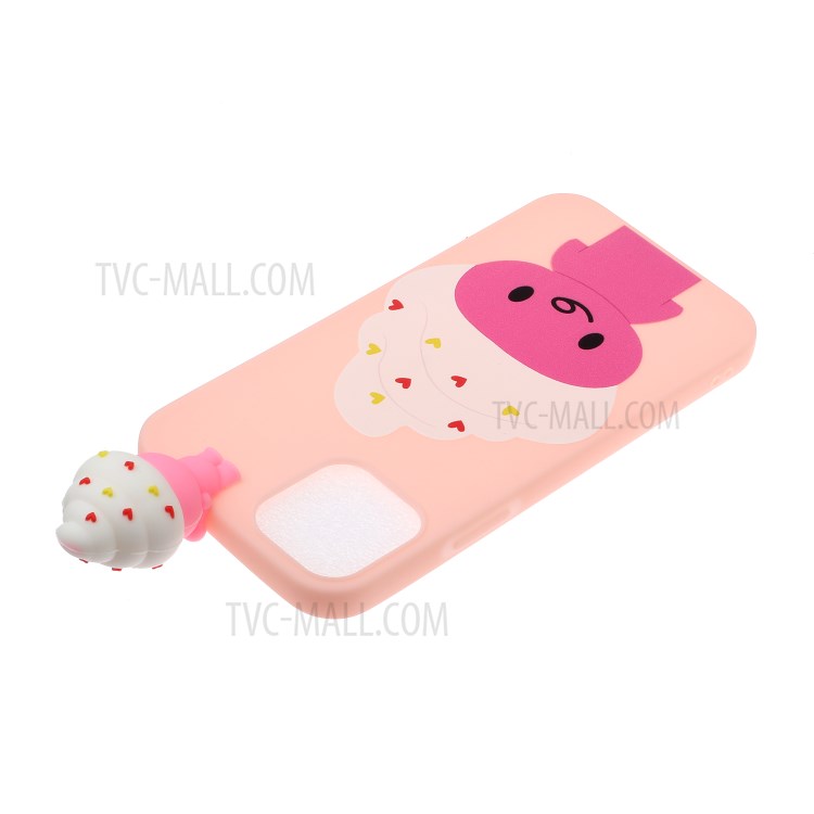 3D Doll Decor Soft TPU Cell Phone Case for iPhone 12 Pro/12 - Ice Cream-4