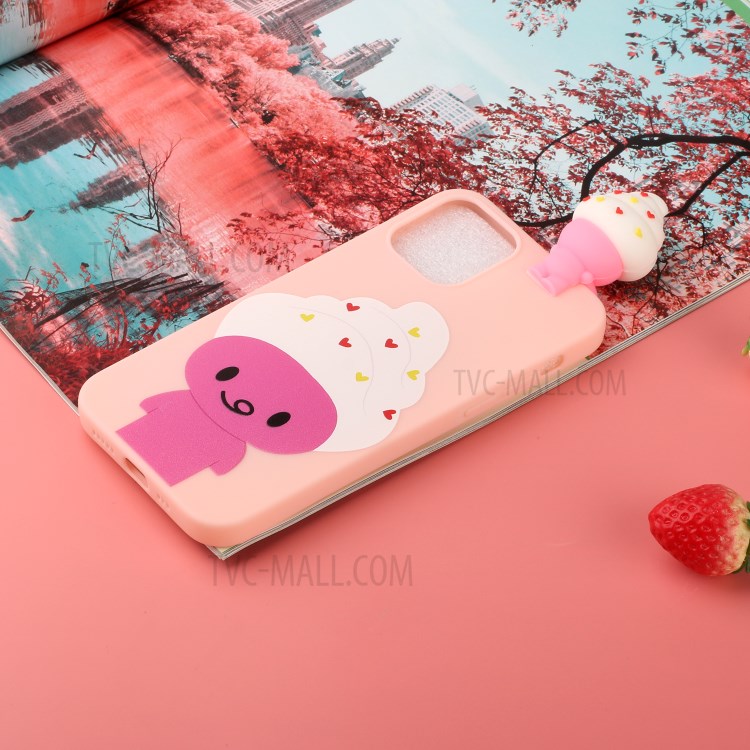 3D Doll Decor Soft TPU Cell Phone Case for iPhone 12 Pro/12 - Ice Cream-5