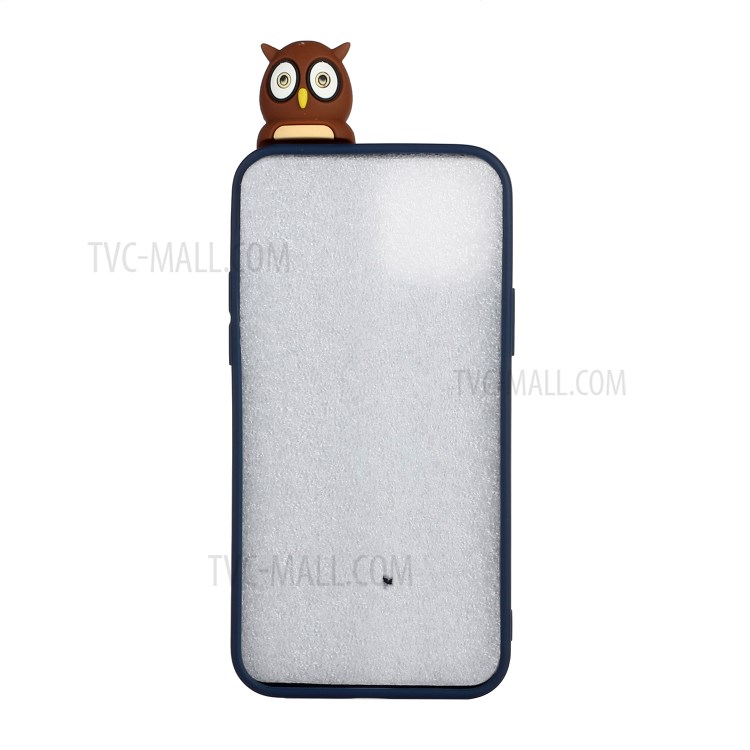 3D Doll Decor Soft TPU Cell Phone Case for iPhone 12 Pro/12 - Male Owl-2