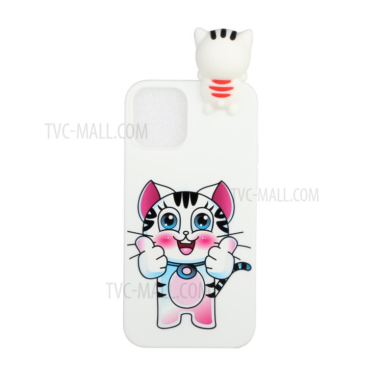 3D Doll Decor Soft TPU Mobile Phone Cover for iPhone 12 Pro Max 6.7 inch - Cat-1