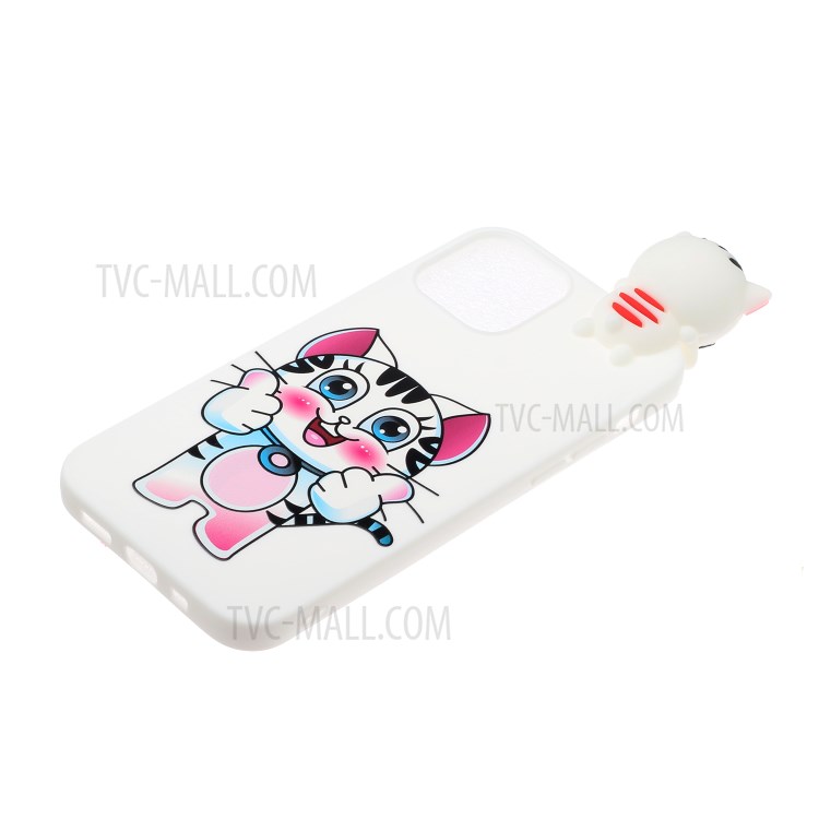 3D Doll Decor Soft TPU Mobile Phone Cover for iPhone 12 Pro Max 6.7 inch - Cat-3