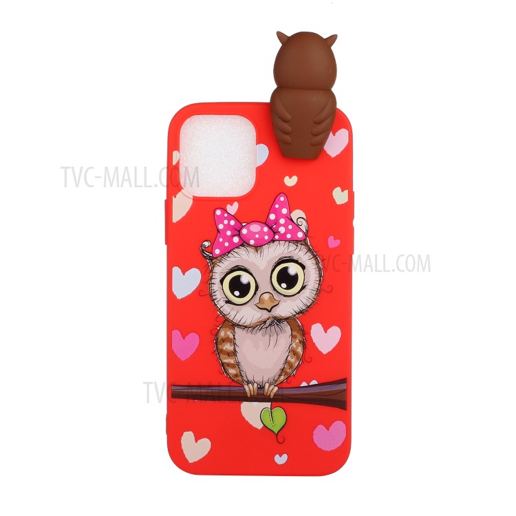 3D Doll Decor Soft TPU Mobile Phone Cover for iPhone 12 Pro Max 6.7 inch - Female Owl-1