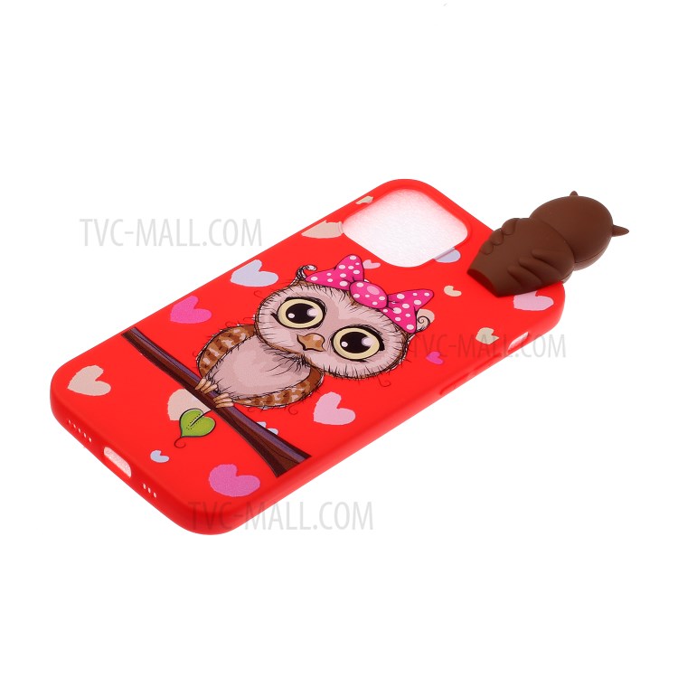 3D Doll Decor Soft TPU Mobile Phone Cover for iPhone 12 Pro Max 6.7 inch - Female Owl-3