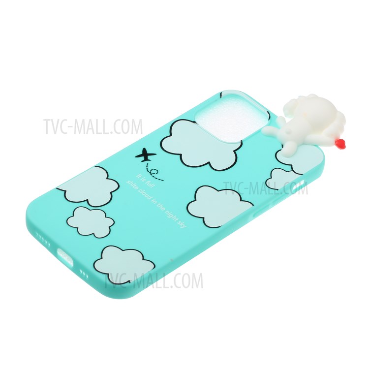3D Doll Decor Soft TPU Mobile Phone Cover for iPhone 12 Pro Max 6.7 inch - Cloud-3