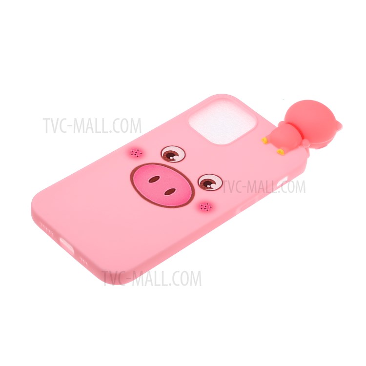 3D Animal Doll Patterned TPU Soft Shell Case for Phone 12 Pro Max 6.7-inch - Pink-3